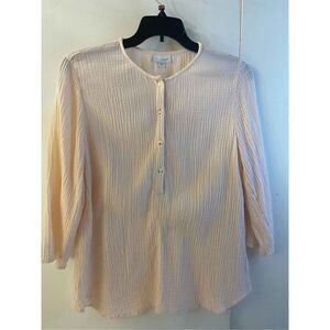 Pure Jill Pink Waffle top 100 % cotton rn #97641 large